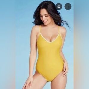 Shade & Shore Yellow One-Piece Swimsuit
